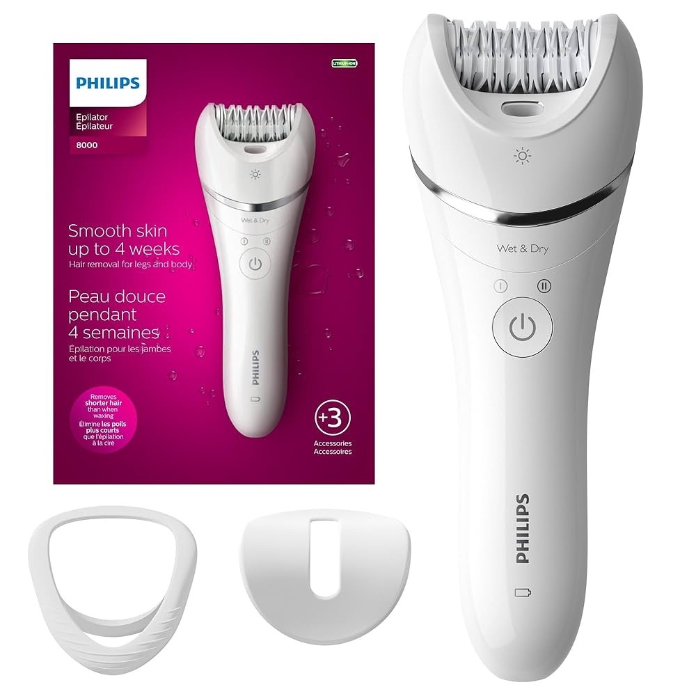 PHILIPS Female Grooming Epilator Series 8000 Wet & Dry Hypoallergenic Tweezers